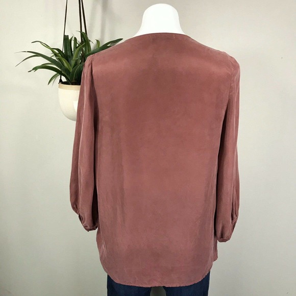 Young Fabulous & Broke Cupro Top Boho Peasant Babydoll Blouse Desert Rose Size S - Picture 4 of 9